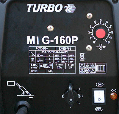 панель полуавтомата MIG160
